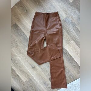 New Aritzia Wilfred Faux Leather Flare Pants